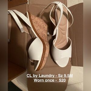 disregard pic price
Brand-CL by Laundry
Sz9.5(USA)$12
Style/wedgesColor/cream